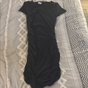 Elegant Black Ruched Dress